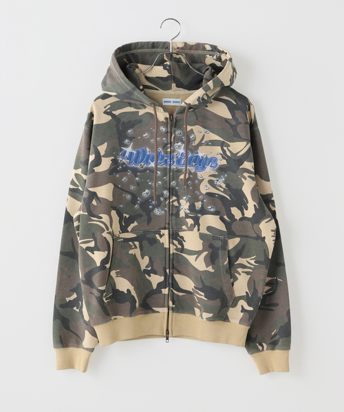 迷彩 WOKE EDGE ジップアップパーカー WOKE EDGE / ウォークエッジ Diamond Logo Zip Hoodie（パーカー