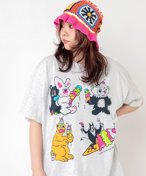 RNA(アールエヌエー)の「M2679 アイスモンスタープリントTEE(Tシャツ/カットソー・レディース・ブラック/アッシュグレー/ホワイト・MEDIUM)」の3枚目の写真