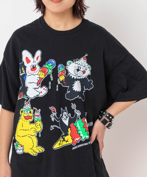 RNA(アールエヌエー)の「M2679 アイスモンスタープリントTEE(Tシャツ/カットソー・レディース・ブラック/アッシュグレー/ホワイト・MEDIUM)」の2枚目の写真