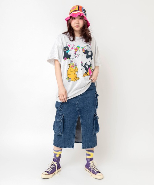 RNA(アールエヌエー)の「M2679 アイスモンスタープリントTEE(Tシャツ/カットソー・レディース・ブラック/アッシュグレー/ホワイト・MEDIUM)」の22枚目の写真