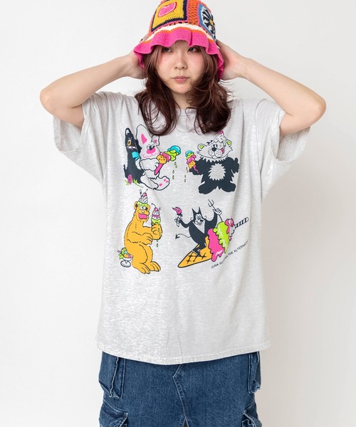 RNA(アールエヌエー)の「M2679 アイスモンスタープリントTEE(Tシャツ/カットソー・レディース・ブラック/アッシュグレー/ホワイト・MEDIUM)」の12枚目の写真