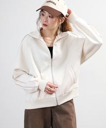 mitis（ミティス）の「mitis ダンボールニット 配色パイピング ラグラン トラック ジャケット（ジャージ）」