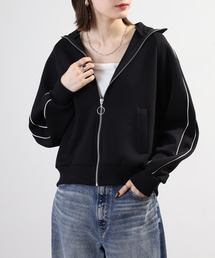 mitis（ミティス）の「mitis ダンボールニット 配色パイピング ラグラン トラック ジャケット（ジャージ）」