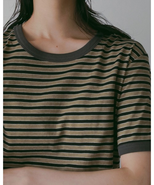 anuke(アンヌーク)の「Multi Border T-Shirts(Tシャツ/カットソー・レディース・ベージュ/ブルー・FREE)」の7枚目の写真