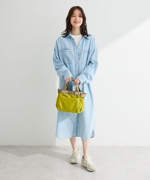 Green　Parks（グリーンパークス）の「シアーデニムシャツワンピース（シャツワンピース・レディース・インディゴブルー/ライトインディゴブルー/ブラック・FREE）」の9枚目の写真