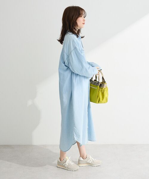 Green　Parks（グリーンパークス）の「シアーデニムシャツワンピース（シャツワンピース・レディース・インディゴブルー/ライトインディゴブルー/ブラック・FREE）」の11枚目の写真