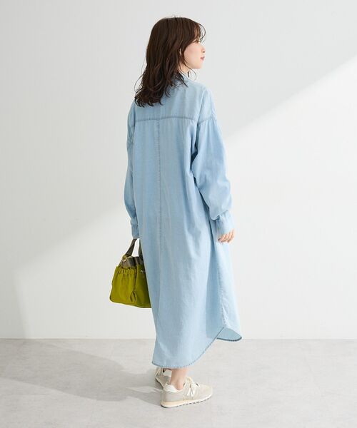 Green　Parks（グリーンパークス）の「シアーデニムシャツワンピース（シャツワンピース・レディース・インディゴブルー/ライトインディゴブルー/ブラック・FREE）」の12枚目の写真