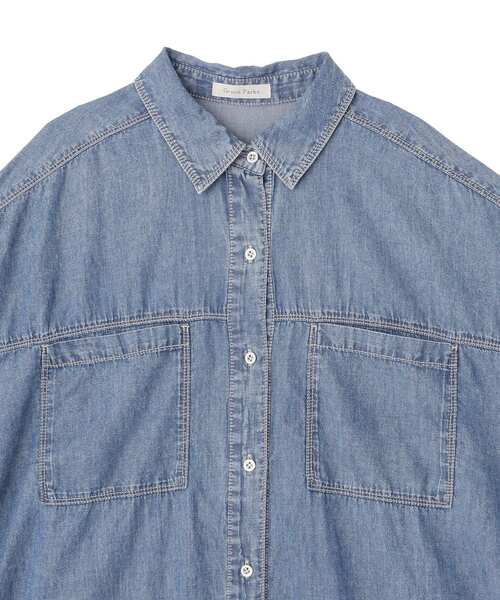 Green　Parks（グリーンパークス）の「シアーデニムシャツワンピース（シャツワンピース・レディース・インディゴブルー/ライトインディゴブルー/ブラック・FREE）」の20枚目の写真