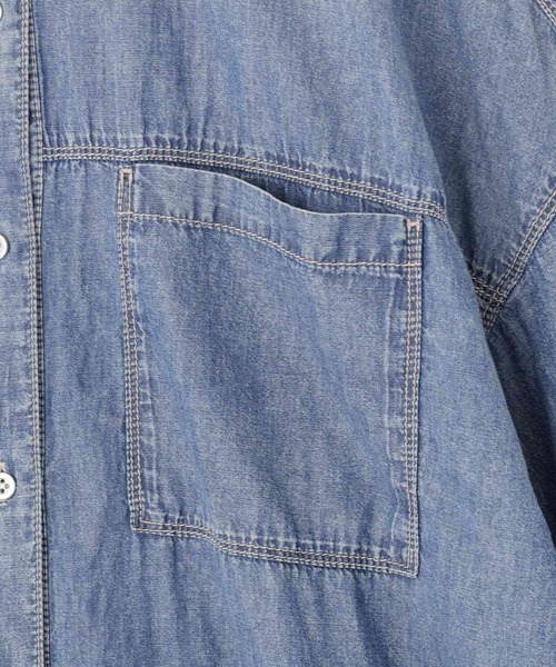 Green　Parks（グリーンパークス）の「シアーデニムシャツワンピース（シャツワンピース・レディース・インディゴブルー/ライトインディゴブルー/ブラック・FREE）」の21枚目の写真