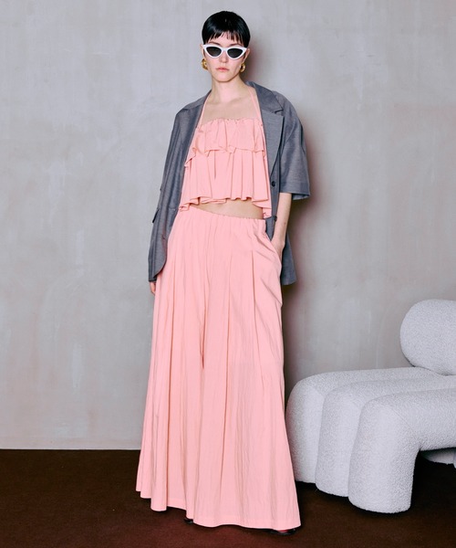 MAISON SPECIAL(メゾンスペシャル)の「Multiway Skirt Volume Pants/マルチウェイスカートボリュームパンツ(その他パンツ・レディース・コーラルピンク/ホワイト/ブラック・38/36)」の7枚目の写真