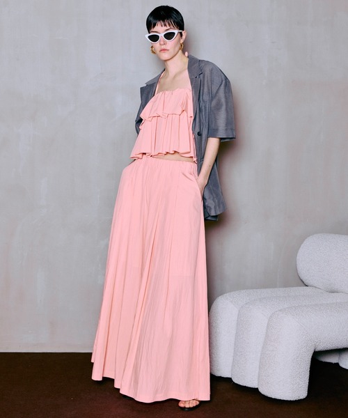 MAISON SPECIAL(メゾンスペシャル)の「Multiway Skirt Volume Pants/マルチウェイスカートボリュームパンツ(その他パンツ・レディース・コーラルピンク/ホワイト/ブラック・38/36)」の9枚目の写真