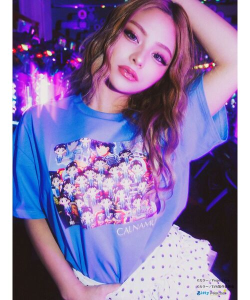 CALNAMUR（カルナムール）の「【新世紀エヴァンゲリオンコラボ】群予告Tシャツ（Tシャツ/カットソー・レディース・ブルー/ホワイト・X-LARGE/FREE）」の2枚目の写真