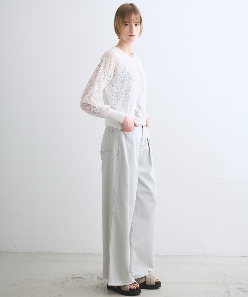 three dots(スリードッツ)の「パナマレース 2WAYカーディガン(カーディガン/ボレロ・レディース・ブラック系その他2/ベージュ系その他/ホワイト/ピンク系その他2・SMALL)」の17枚目の写真