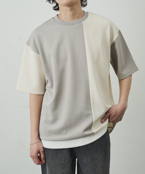 COLONY 2139(コロニートゥーワンスリーナイン)の「ジャガード切替Tシャツ(Tシャツ/カットソー・メンズ・ブラック/グレー・LARGE/MEDIUM)」の11枚目の写真