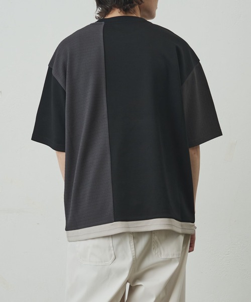 COLONY 2139(コロニートゥーワンスリーナイン)の「ジャガード切替Tシャツ(Tシャツ/カットソー・メンズ・ブラック/グレー・LARGE/MEDIUM)」の20枚目の写真