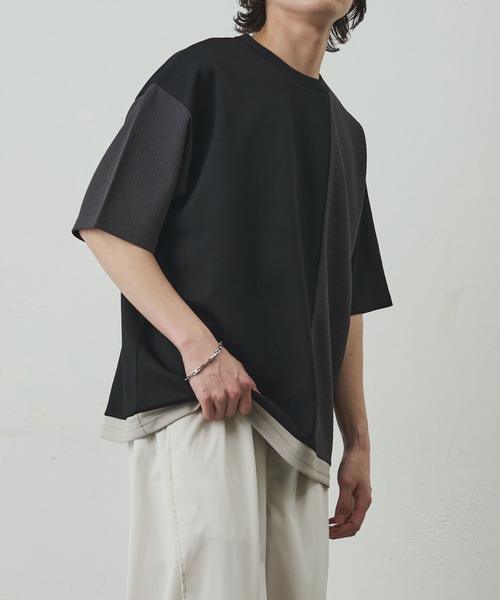 COLONY 2139(コロニートゥーワンスリーナイン)の「ジャガード切替Tシャツ(Tシャツ/カットソー・メンズ・ブラック/グレー・LARGE/MEDIUM)」の21枚目の写真