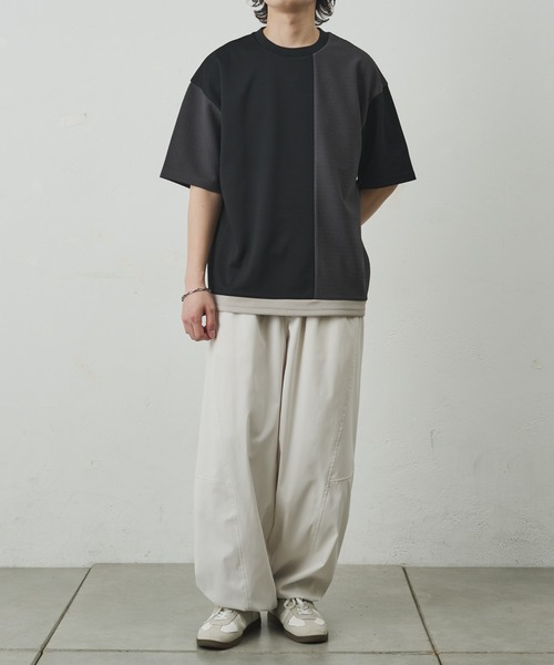 COLONY 2139(コロニートゥーワンスリーナイン)の「ジャガード切替Tシャツ(Tシャツ/カットソー・メンズ・ブラック/グレー・LARGE/MEDIUM)」の22枚目の写真