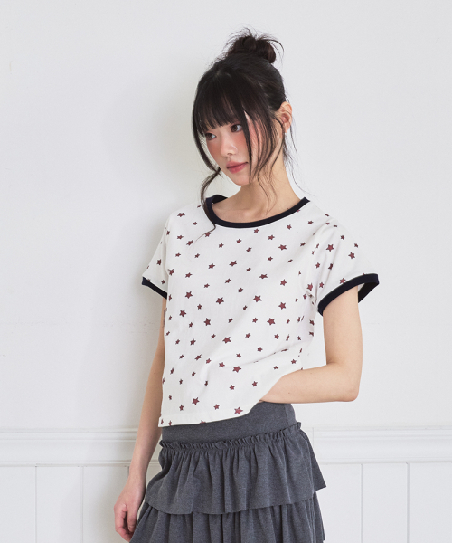 ESCAPEFROM(エスケープフロム)の「アウトラインスタリングガー半袖Tシャツレッド(Tシャツ/カットソー・レディース・その他・MEDIUM)」の1枚目の写真
