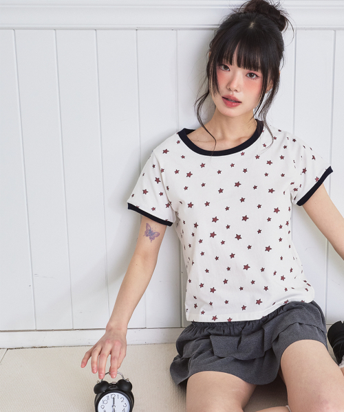 ESCAPEFROM(エスケープフロム)の「アウトラインスタリングガー半袖Tシャツレッド(Tシャツ/カットソー・レディース・その他・MEDIUM)」の5枚目の写真