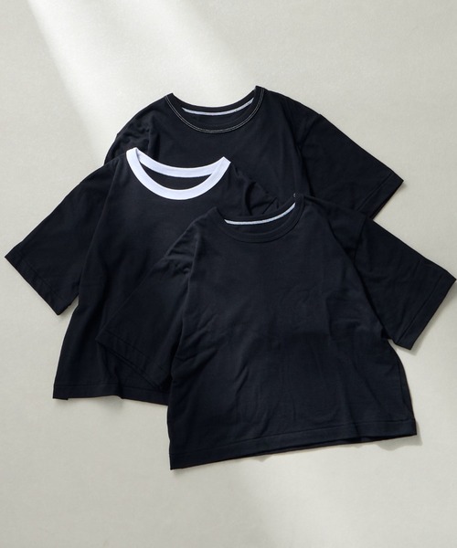 HANES（ヘインズ）の「[HANES×DODO JEAN] 3P リバーシブル パックTシャツ（Tシャツ/カットソー・レディース・ブラック/ホワイト・S）」の2枚目の写真