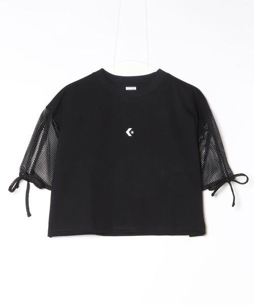 CONVERSE（コンバース）の「【別注】コンバース  AP MESH SLEEVE TEE L メッシュスリーブ半袖Tシャツ 限定コラボ（Tシャツ/カットソー・レディース・ホワイト/ブラック・S/M/L）」の6枚目の写真