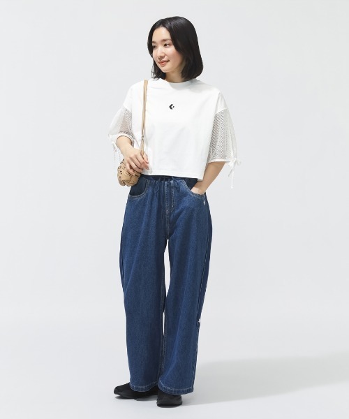 CONVERSE（コンバース）の「【別注】コンバース  AP MESH SLEEVE TEE L メッシュスリーブ半袖Tシャツ 限定コラボ（Tシャツ/カットソー・レディース・ホワイト/ブラック・S/M/L）」の15枚目の写真