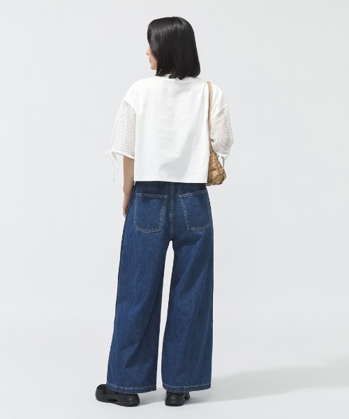 CONVERSE（コンバース）の「【別注】コンバース  AP MESH SLEEVE TEE L メッシュスリーブ半袖Tシャツ 限定コラボ（Tシャツ/カットソー・レディース・ホワイト/ブラック・S/M/L）」の14枚目の写真