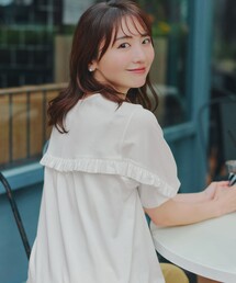 【おのののかさん着用】「サマケア」バックヨークフリルチュニック
