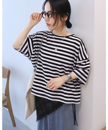 reca | レーススカーフ付き五分袖Tシャツ(Tシャツ/カットソー)
