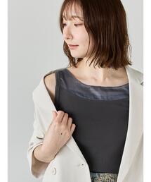 Te chichi（テチチ）の「【接触冷感】シアー切替スクエアネックタンクトップ（タンクトップ）」