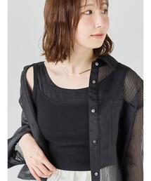 Te chichi（テチチ）の「【接触冷感】シアー切替スクエアネックタンクトップ（タンクトップ）」