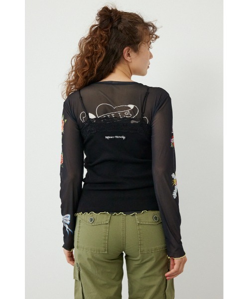 RODEO CROWNS WIDE BOWL（ロデオクラウンズワイドボウル）の「(Ed Hardy)レースキャミソール（キャミソール・レディース・ブラウン/ブラック/ライトピンク/オフホワイト・FREE）」の10枚目の写真