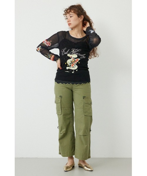 RODEO CROWNS WIDE BOWL（ロデオクラウンズワイドボウル）の「(Ed Hardy)レースキャミソール（キャミソール・レディース・ブラウン/ブラック/ライトピンク/オフホワイト・FREE）」の11枚目の写真