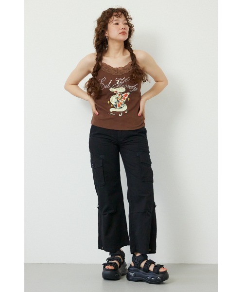 RODEO CROWNS WIDE BOWL（ロデオクラウンズワイドボウル）の「(Ed Hardy)レースキャミソール（キャミソール・レディース・ブラウン/ブラック/ライトピンク/オフホワイト・FREE）」の16枚目の写真