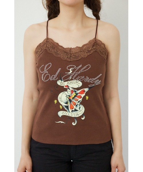 RODEO CROWNS WIDE BOWL（ロデオクラウンズワイドボウル）の「(Ed Hardy)レースキャミソール（キャミソール・レディース・ブラウン/ブラック/ライトピンク/オフホワイト・FREE）」の18枚目の写真