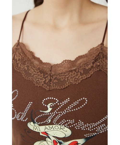 RODEO CROWNS WIDE BOWL（ロデオクラウンズワイドボウル）の「(Ed Hardy)レースキャミソール（キャミソール・レディース・ブラウン/ブラック/ライトピンク/オフホワイト・FREE）」の21枚目の写真