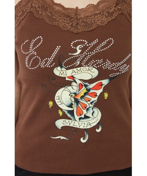 RODEO CROWNS WIDE BOWL（ロデオクラウンズワイドボウル）の「(Ed Hardy)レースキャミソール（キャミソール・レディース・ブラウン/ブラック/ライトピンク/オフホワイト・FREE）」の22枚目の写真