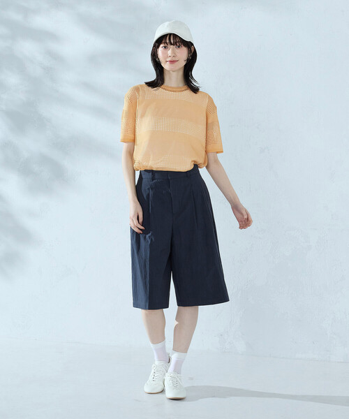 COMME CA ISM（コムサイズム）の「【セットアイテム】透かし編み ボーダープルオーバー＋タンクトップ（ニット/セーター・レディース・オフホワイト/ネイビー/オレンジ・FREE）」の22枚目の写真