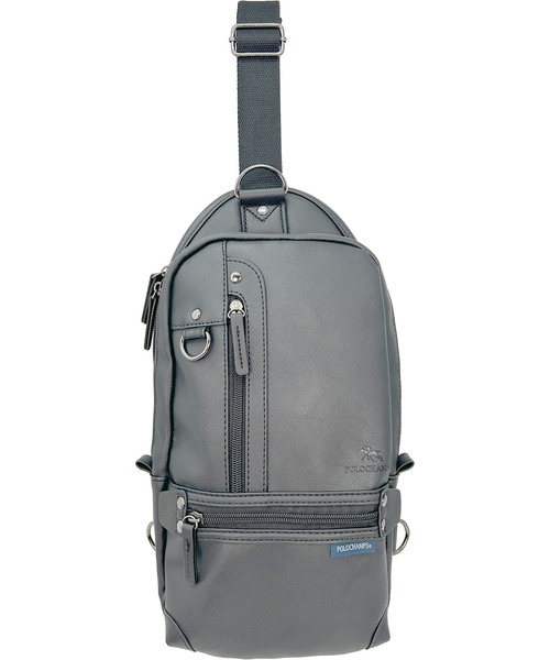 POLOCHAMPS(ポロチャンプス)の「POLOCHAMPS/ポロチャンプス PUレザーボディバッグ/ワンショルダー(ボディバッグ/ウエストポーチ・メンズ・ブラック/グレー・FREE)」の2枚目の写真