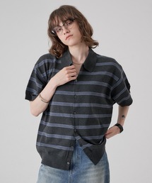 ONCILY | MELLOW BORDER KNIT SHIRT / メロウボーダーニットシャツ(シャツ/ブラウス)