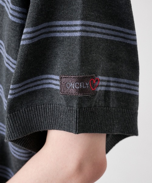 ONCILY(オンシェリー)の「MELLOW BORDER KNIT SHIRT / メロウボーダーニットシャツ(シャツ/ブラウス・メンズ・グレー系その他/チャコールグレー・SMALL/MEDIUM/LARGE)」の6枚目の写真