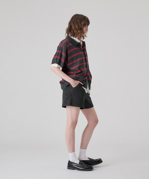 ONCILY(オンシェリー)の「MELLOW BORDER KNIT SHIRT / メロウボーダーニットシャツ(シャツ/ブラウス・メンズ・グレー系その他/チャコールグレー・SMALL/MEDIUM/LARGE)」の21枚目の写真