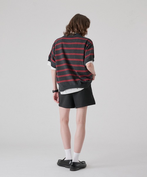 ONCILY(オンシェリー)の「MELLOW BORDER KNIT SHIRT / メロウボーダーニットシャツ(シャツ/ブラウス・メンズ・グレー系その他/チャコールグレー・SMALL/MEDIUM/LARGE)」の22枚目の写真