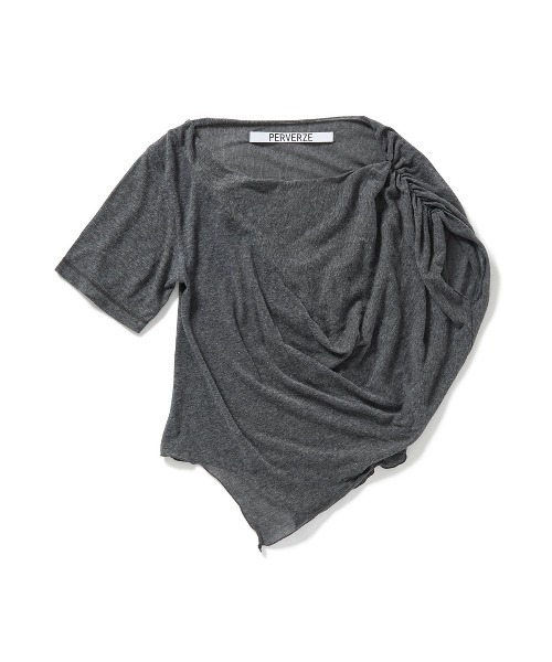 PERVERZE(パーバーズ)の「Remade Draped T-Shirt(Tシャツ/カットソー・レディース・ブルー/グレー/ブラック・FREE)」の2枚目の写真