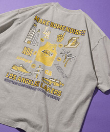 NBA × FREAK'S STORE 別注 チームイラスト グラフィックバックプリント クルーネックTシャツ