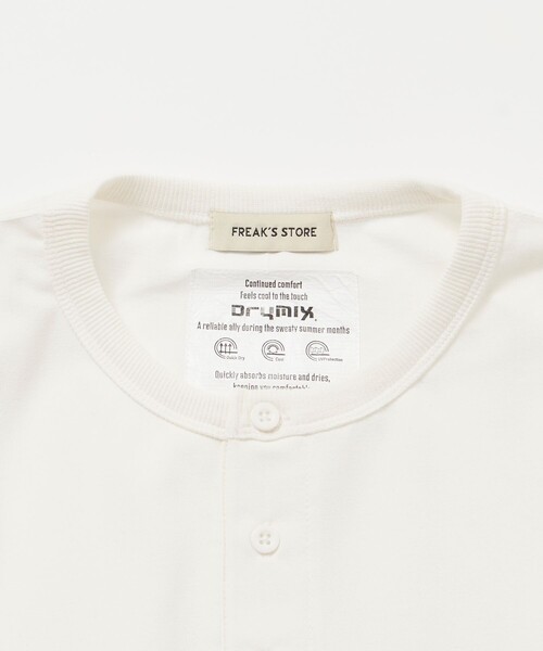 FREAK'S STORE（フリークスストア）の「限定展開 Drymix(R)/ドライミックス リラックスフィット ヘンリーネック Tシャツ/速乾/UVカット（Tシャツ/カットソー・メンズ・ネイビー/ホワイト/チャコールグレー/アッシュグレー/ブラック・SMALL/MEDIUM/LARGE）」の6枚目の写真