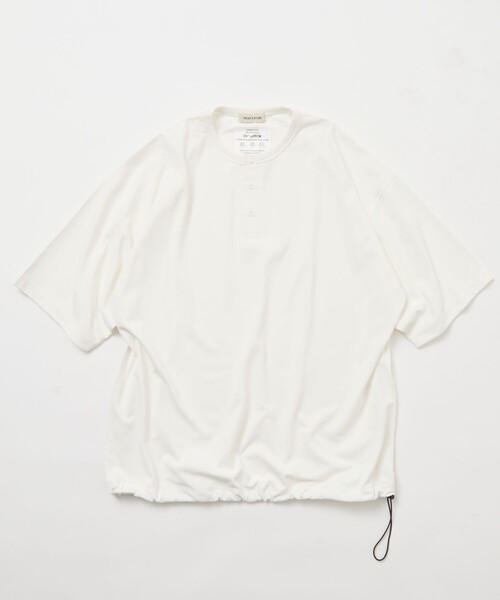 FREAK'S STORE（フリークスストア）の「限定展開 Drymix(R)/ドライミックス リラックスフィット ヘンリーネック Tシャツ/速乾/UVカット（Tシャツ/カットソー・メンズ・ネイビー/ホワイト/チャコールグレー/アッシュグレー/ブラック・SMALL/MEDIUM/LARGE）」の2枚目の写真