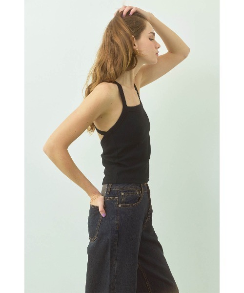ALEXIA STAM（アリシアスタン）の「Crisscross Back Camisole /パッドinクロスバックキャミ（キャミソール・レディース・ブラウン/グレー/ブラック・S/M/L）」の6枚目の写真