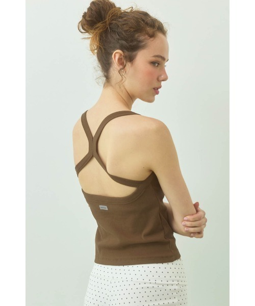 ALEXIA STAM（アリシアスタン）の「Crisscross Back Camisole /パッドinクロスバックキャミ（キャミソール・レディース・ブラウン/グレー/ブラック・S/M/L）」の15枚目の写真