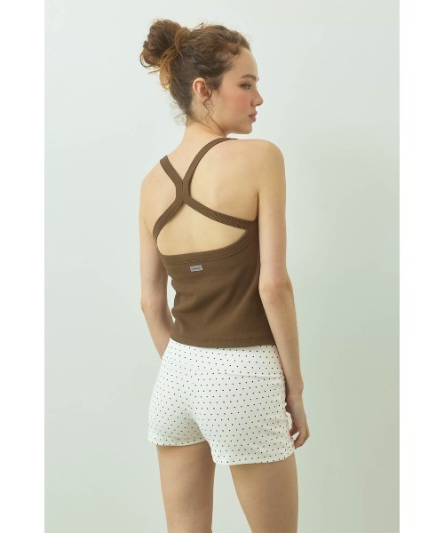 ALEXIA STAM（アリシアスタン）の「Crisscross Back Camisole /パッドinクロスバックキャミ（キャミソール・レディース・ブラウン/グレー/ブラック・S/M/L）」の16枚目の写真